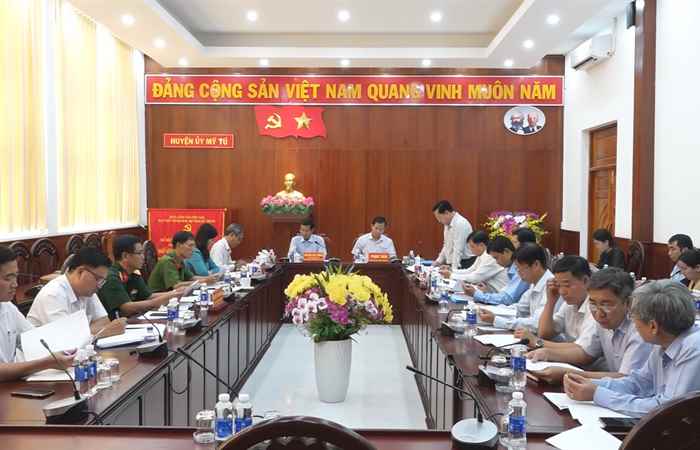 Ban Thường vụ Huyện ủy Mỹ Tú đánh giá tình hình thực hiện nhiệm vụ tháng 4 năm 2024