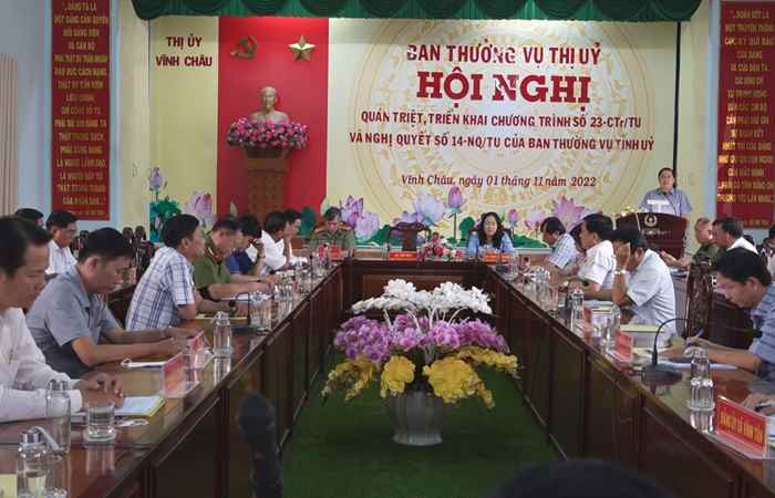 Vĩnh Châu triển khai Nghị quyết số 12 của Bộ Chính trị, Chương trình số 23 của BTV Tỉnh ủy 