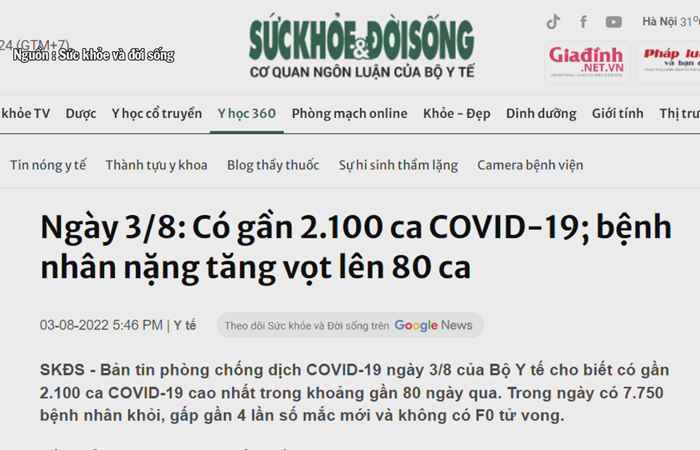 Bản tin chung tay phòng, chống dịch COVID-19 (04-08-2022)