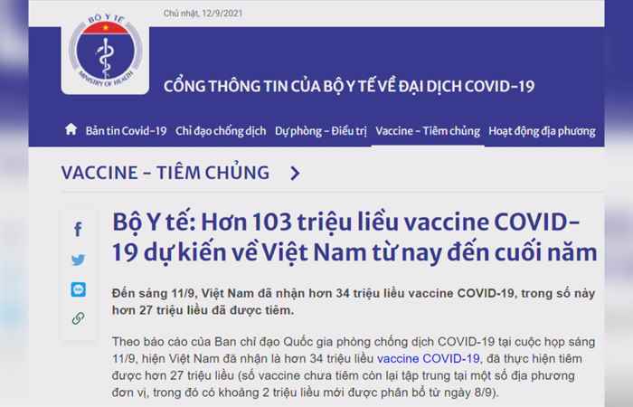 Bản tin chung tay phòng, chống dịch COVID-19 (12-09-2021)