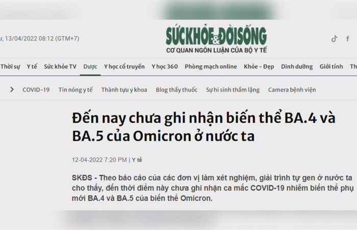 Bản tin chung tay phòng, chống dịch COVID-19 (13-04-2022)