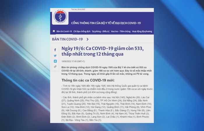 Bản tin chung tay phòng, chống dịch COVID-19 (20-06-2022)