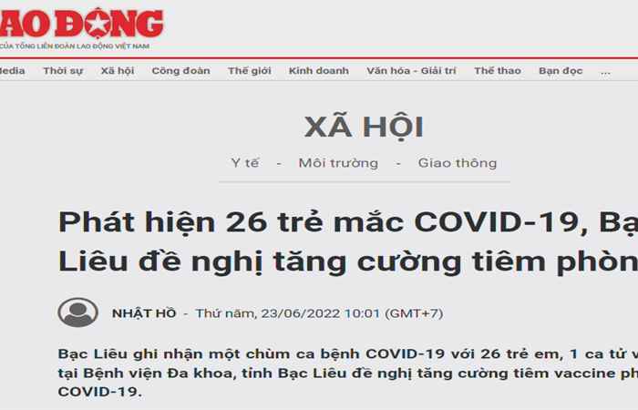 Bản tin chung tay phòng, chống dịch COVID-19 (24-06-2022)