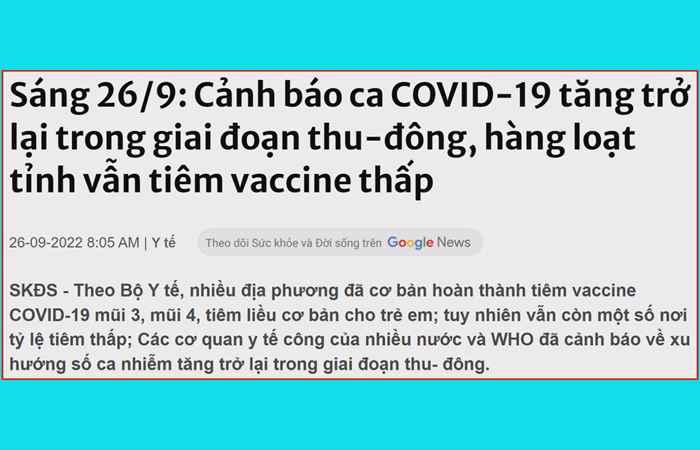 Bản tin chung tay phòng, chống dịch COVID-19 (27-09-2022)