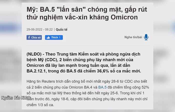  Bản tin chung tay phòng, chống dịch COVID-19 (30-06-2022)