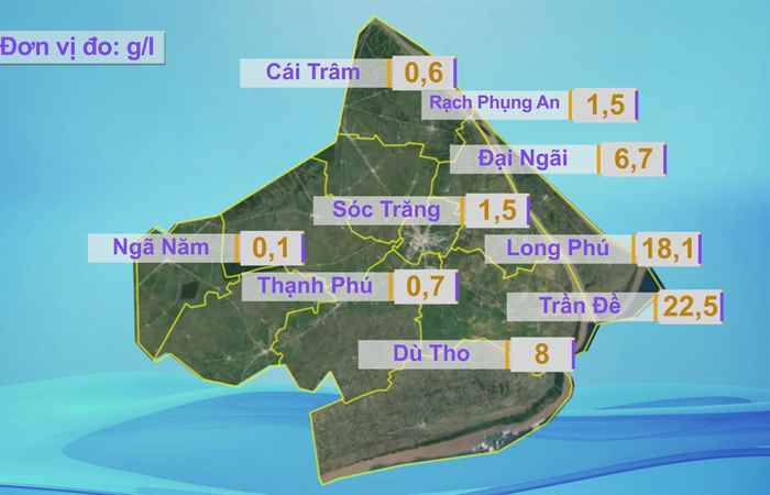 Bản tin tình hình xâm nhập mặn (12-03-2025)