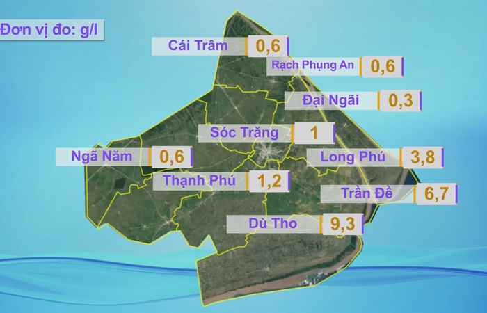 Bản tin tình hình xâm nhập mặn (19-05-2025)