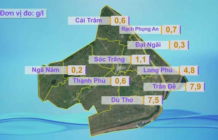 Bản tin tình hình xâm nhập mặn (20-05-2025)