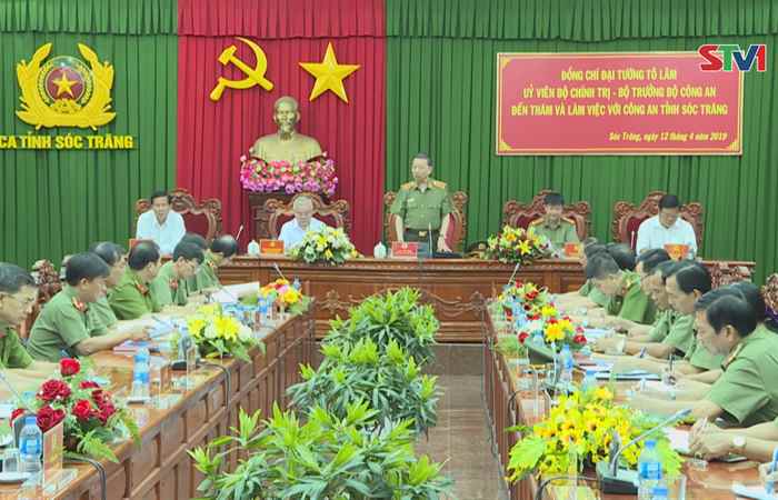 Bộ trưởng Bộ Công an Tô Lâm thăm và làm việc tại Công an tỉnh Sóc Trăng
