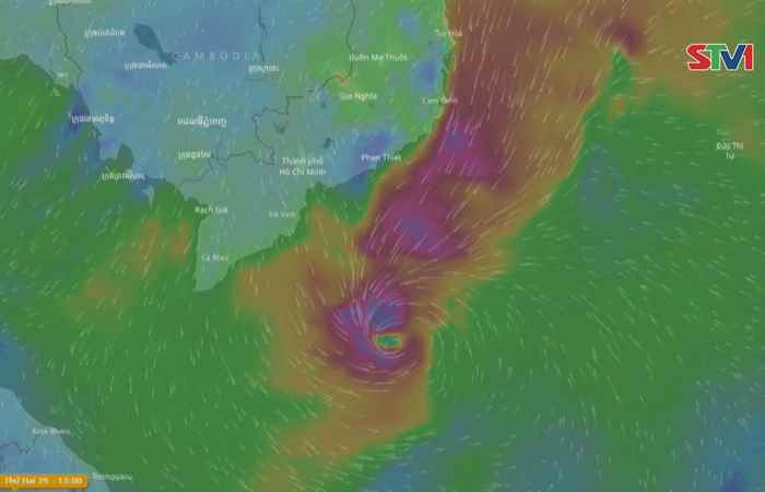 Cập nhật tình hình "BÃO SỐ 16 (TEMBIN)" vào lúc 12h55 ngày 25-12-2017