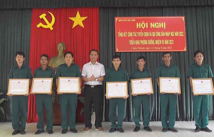 Châu Thành: Hội đồng nghĩa vụ quân sự tổng kết công tác tuyển chọn và gọi công dân nhập ngũ năm 2022 