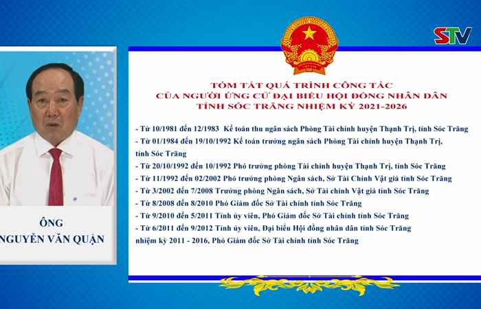Chương trình hành động của ứng cử viên đại biểu HĐND tỉnh Sóc Trăng nhiệm kỳ 2021-2026 đơn vị số 01 - TP Sóc Trăng (Kỳ 2)
