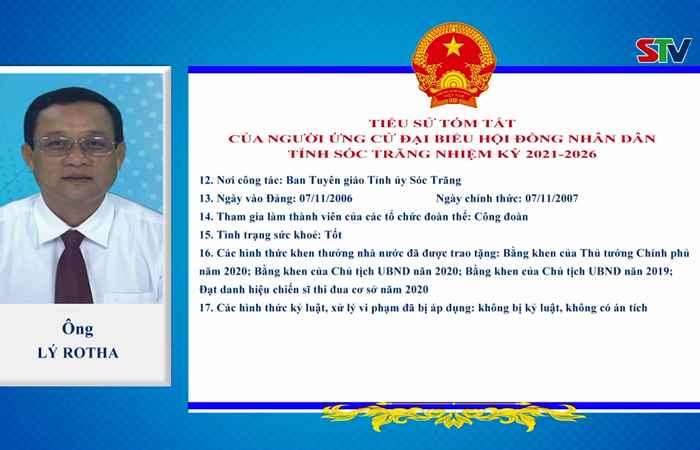 Chương trình hành động của ứng cử viên đại biểu HĐND tỉnh Sóc Trăng nhiệm kỳ 2021-2026 đơn vị số 05 - Huyện Châu Thành (Kỳ 2)