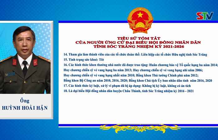 Chương trình hành động của ứng cử viên đại biểu HĐND tỉnh Sóc Trăng nhiệm kỳ 2021-2026 đơn vị số 02 - Huyện Mỹ Tú (Kỳ 1)