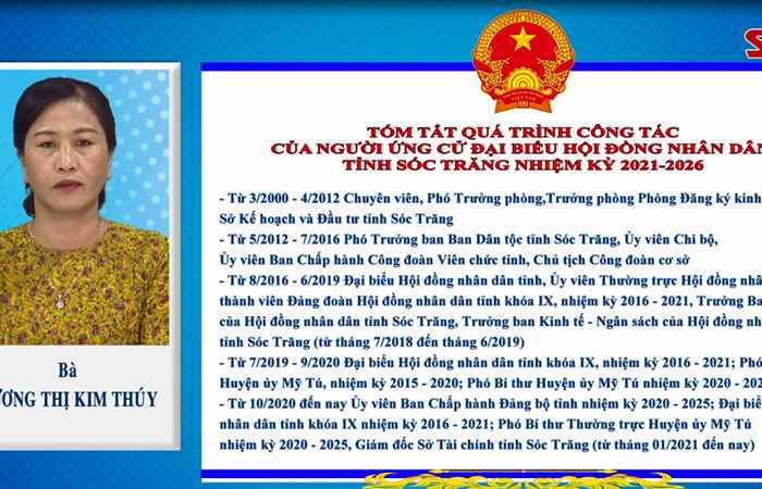 Chương trình hành động của ứng cử viên đại biểu HĐND tỉnh Sóc Trăng nhiệm kỳ 2021-2026 đơn vị số 02 - Huyện Mỹ Tú (Kỳ 2)