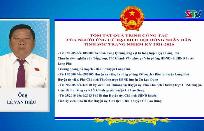 Chương trình hành động của ứng cử viên đại biểu HĐND tỉnh Sóc Trăng nhiệm kỳ 2021-2026 đơn vị số 09 - Huyện Mỹ Xuyên (Kỳ 1)