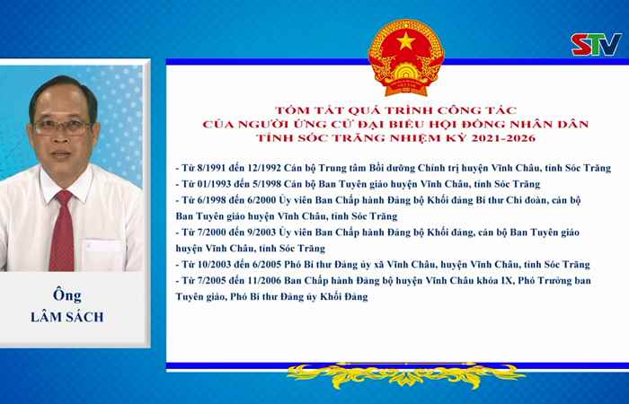 Chương trình hành động của ứng cử viên đại biểu HĐND tỉnh Sóc Trăng nhiệm kỳ 2021-2026 đơn vị số 11 - Thị xã Vĩnh Châu (Kỳ 2)