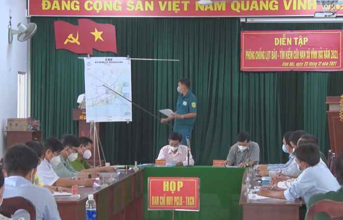 Diễn tập phòng, chống lụt bão và Tìm kiếm cứu nạn xã Vĩnh Hải năm 2021