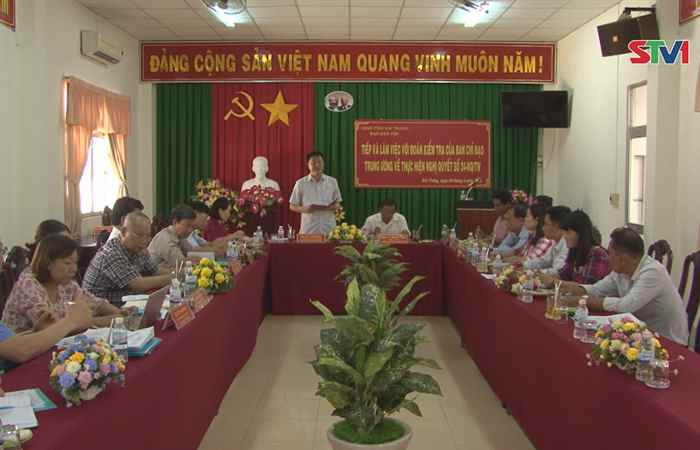 Đoàn kiểm tra của Ban Chỉ đạo Trung ương về thực hiện Nghị quyết 24 làm việc với Ban dân tộc tỉnh Sóc Trăng