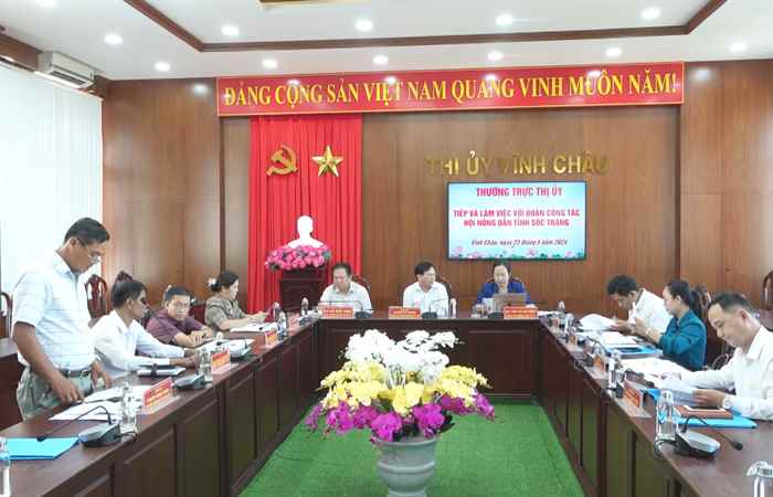 Hội Nông dân tỉnh Sóc Trăng làm việc tại thị xã Vĩnh Châu