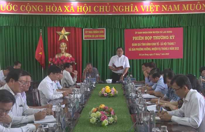 UBND huyện Cù Lao Dung triển khai nhiệm vụ tháng 8 năm 2022