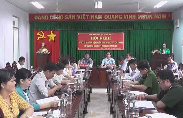 Huyện ủy Châu Thành sơ kết 5 năm thực hiện Nghị quyết Trung ương 4, khóa XII