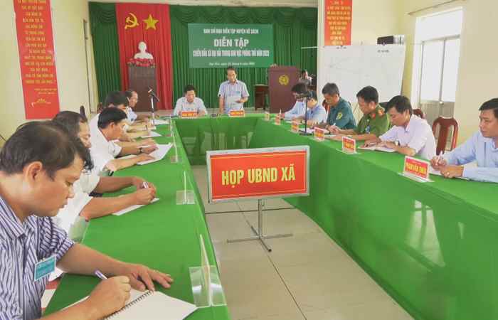 Kế Sách: Diễn tập vận hành cơ chế chiến đấu xã Đại Hải trong khu vực phòng thủ năm 2023