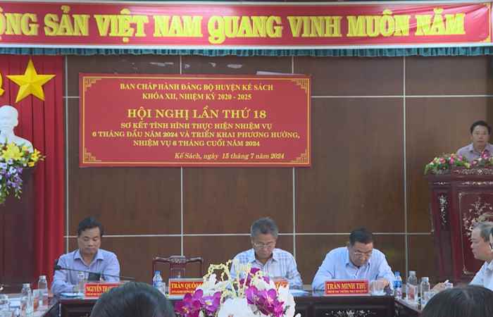 Kế Sách: Huyện ủy sơ kết 6 tháng đầu năm 2024