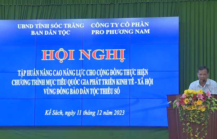 Kế Sách: Ban Dân tộc tỉnh Sóc Trăng tập huấn nâng cao năng lực cho cộng đồng Chương trình mục tiêu quốc gia  