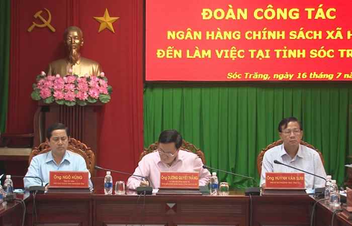 Lãnh đạo Ngân hàng chính sách xã hội Việt Nam làm việc tại Sóc Trăng