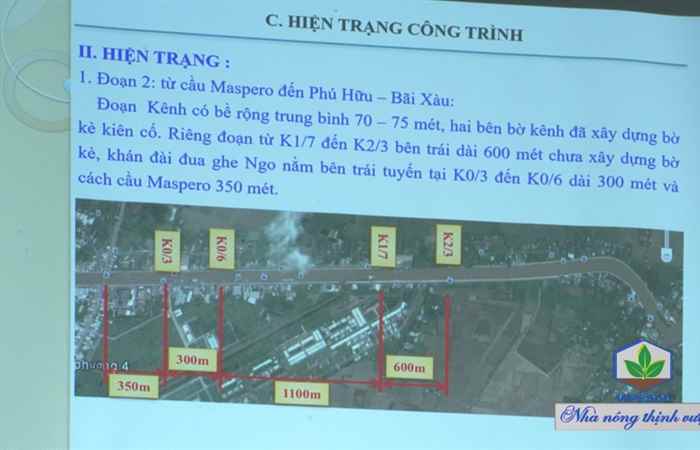 Lãnh đạo UBND tỉnh Sóc Trăng nghe báo cáo kế hoạch nạo vét kênh Maspero, phương án nối tuyến tránh QL1A vào trung tâm TPST và dự án trục phát triển hướng Đông TPST