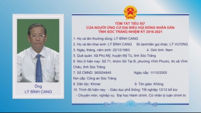 Tiểu sử tóm tắt và chương trình hành động của các ứng cử viên đại biểu HĐND tỉnh khóa IX nhiệm kì 2016-2021 đơn vị số 11 huyện Vĩnh Châu