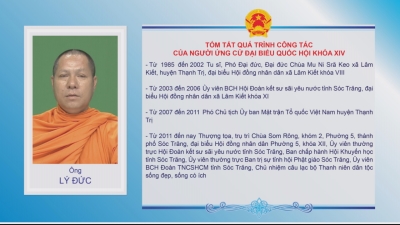 Tiểu sử tóm tắt và chương trình hành động của các ứng cử viên đại biểu Quốc Hội khóa XIV đơn vị bầu cử số 3
