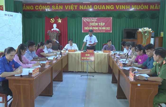 Mỹ Tú: Diễn tập Chiến đấu phòng thủ tại xã Mỹ Thuận và phòng, chống lụt bảo - Tìm kiếm cứu nạn xã Thuận Hưng
