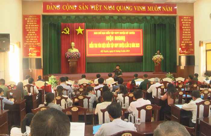 Mỹ Xuyên: Kiểm tra văn kiện Diễn tập Khu vực phòng thủ huyện năm 2023 