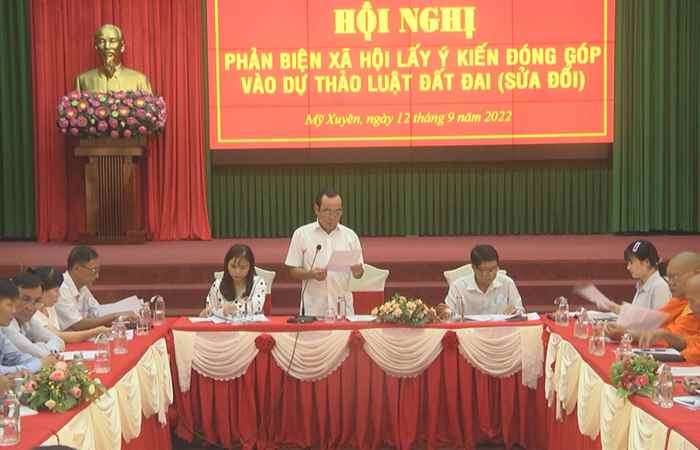 Mỹ Xuyên: Uỷ ban MTTQ Việt Nam lấy ý kiến đóng góp vào Dự thảo Luật Đất đai (sửa đổi)