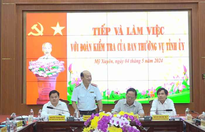 Mỹ Xuyên: Đoàn kiểm tra của BTV Tỉnh uỷ Sóc Trăng làm việc về công tác tiếp công dân và giải quyết khiếu nại, tố cáo