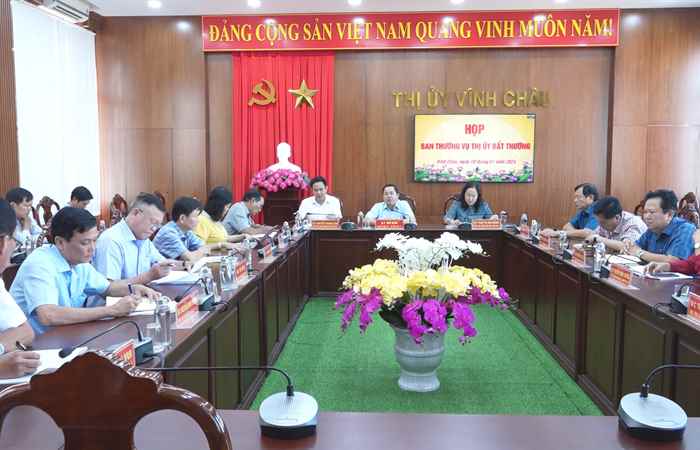 Vĩnh Châu: Ban Thường vụ Thị uỷ lấy ký kiến về cơ chế đặc thù trên địa bàn thị xã