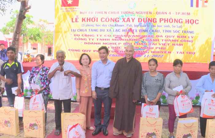 Vĩnh Châu khởi công xây dựng 3 phòng học tại chùa Tăng Du