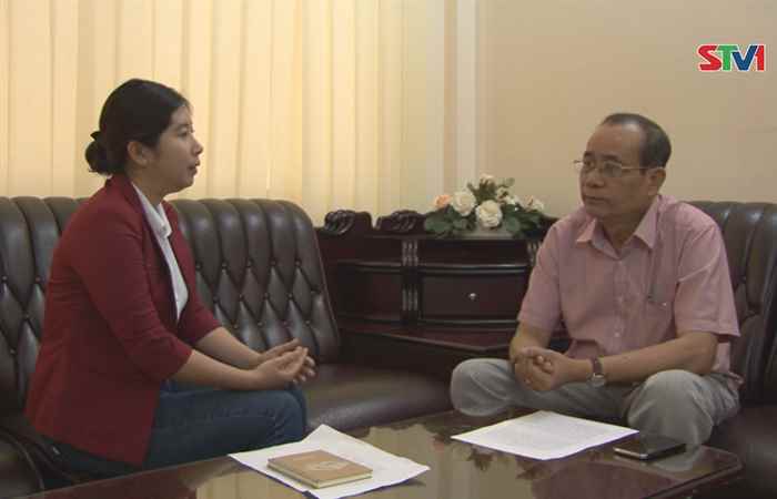 Ông Sơn Lương, Phó trưởng Ban tuyên giáo Tỉnh ủy Sóc Trăng trả lời phỏng vấn về Liên hoan dân ca Khmer khu vực ĐBSCL năm 2018 