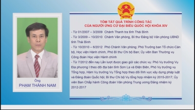 Tiểu sử tóm tắt và chương trình hành động của các ứng cử viên đại biểu Quốc Hội khóa XIV đơn vị bầu cử số 2