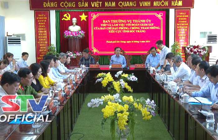 Ban Chỉ đạo phòng, chống tham nhũng, tiêu cực tỉnh làm việc tại Thành ủy Sóc Trăng