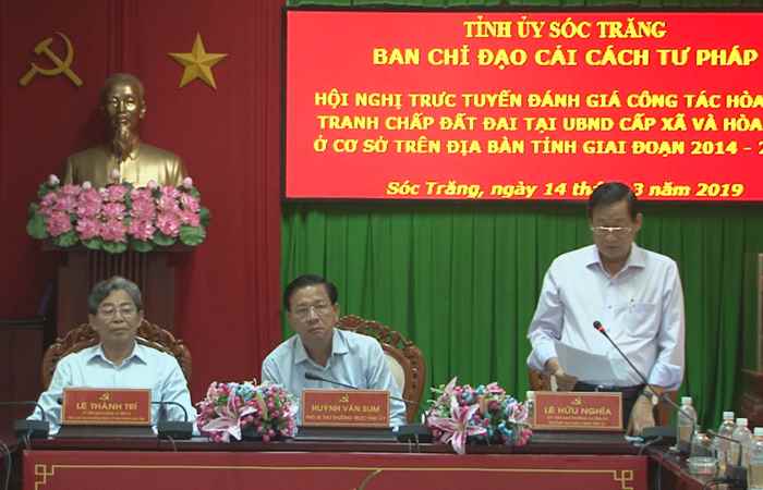 Sóc Trăng: Hội nghị trực tuyến đánh giá công tác hòa giải tranh chấp đất đai tại UBND cấp xã và hòa giải ở cơ sở  