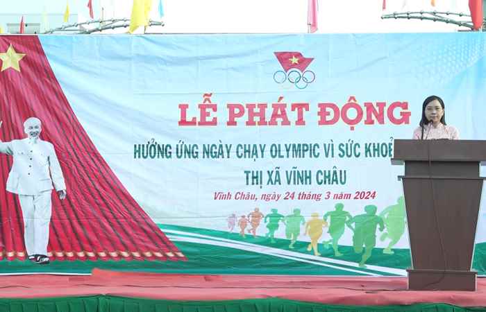 Ngày chạy Olympic vì sức khỏe toàn dân năm 2024 tại thị xã Vĩnh Châu   