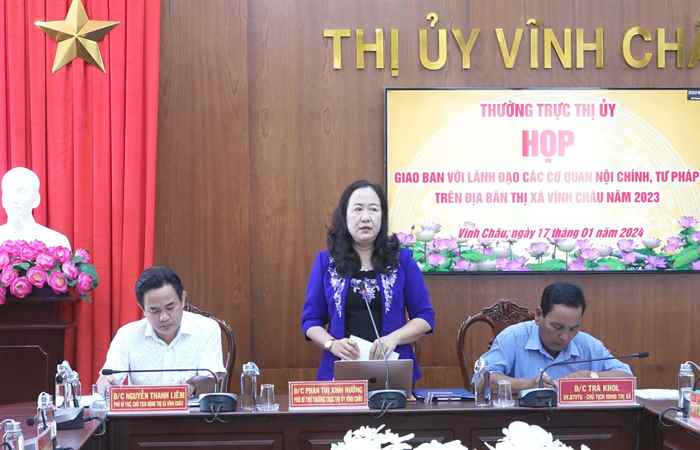 Vĩnh Châu: Thường trực Thị ủy giao ban công tác Tư pháp, Nội chính  