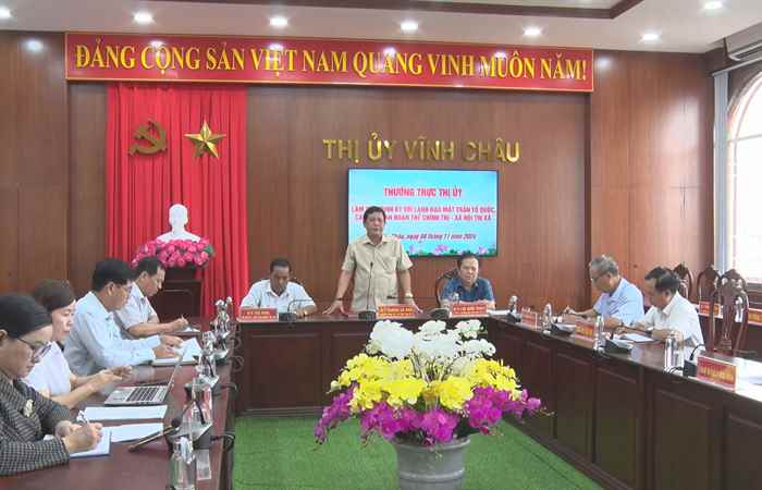 Thường trực Thị ủy Vĩnh Châu làm việc định kỳ với lãnh đạo MTTQ, các cơ quan, đoàn thể chính trị - xã hội