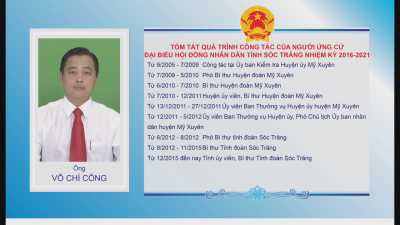 Tiểu sử tóm tắt & chương trình hành động của những người ứng cử đại biểu HĐND tỉnh nhiệm kỳ 2016-2021 ở đơn vị bầu cử số 3