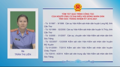 Tiểu sử tóm tắt và chương trình hành động của các ứng cử viên đại biểu HĐND tỉnh khóa IX nhiệm kì 2016-2021 đơn vị số 9 huyện Mỹ Xuyên