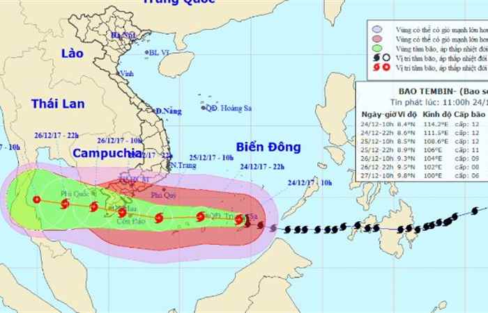TIN BÃO KHẨN CẤP - LÚC 13h30 - 24-12-2017