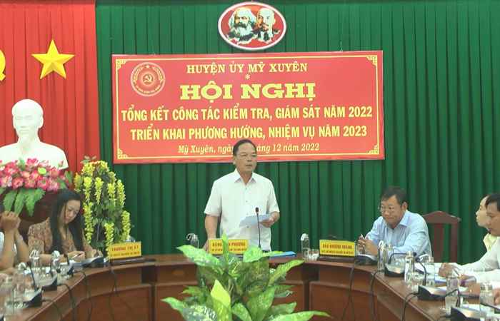 Huyện ủy Mỹ Xuyên tổng kết công tác kiểm tra, giám sát năm 2022